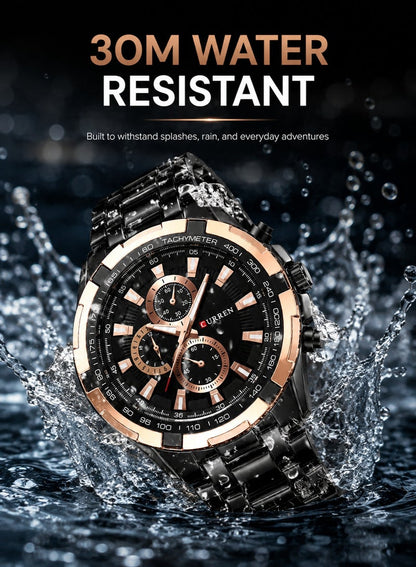 Men's Watch Business Steel Belt Quartz Watch
