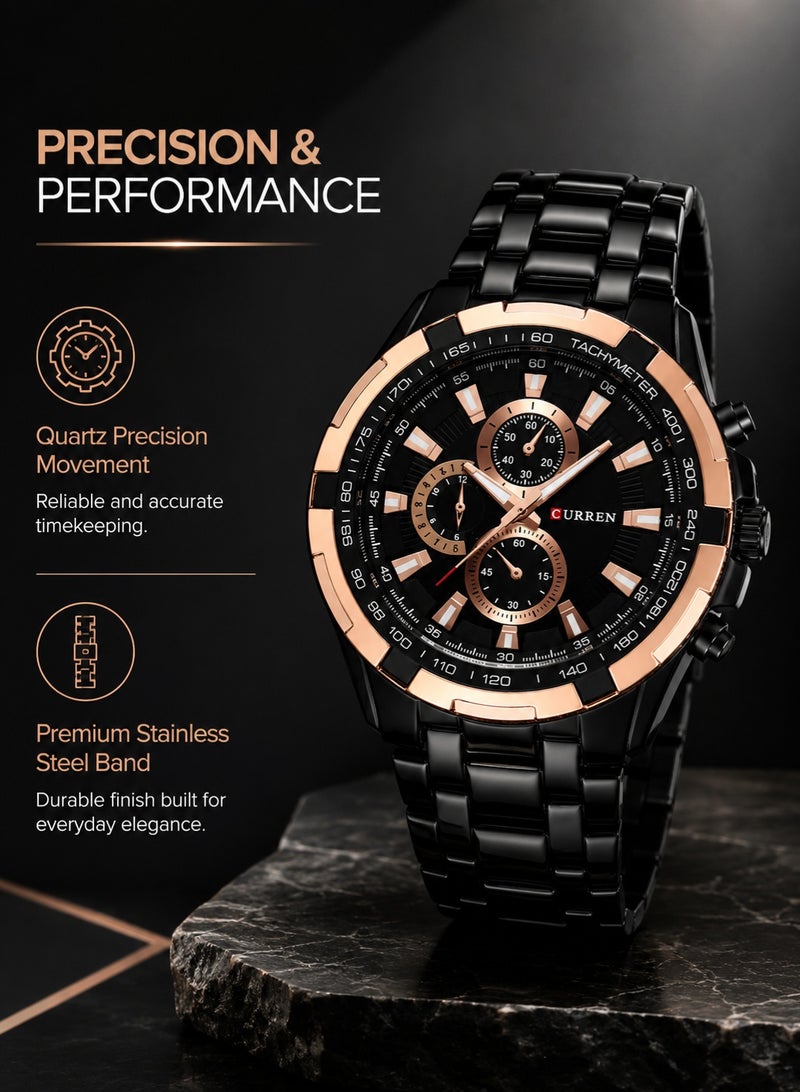 Men's Watch Business Steel Belt Quartz Watch