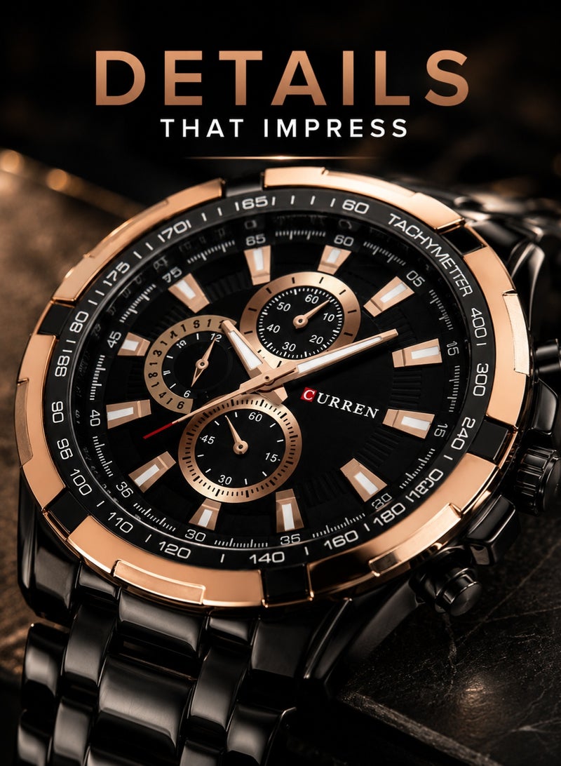 Men's Watch Business Steel Belt Quartz Watch
