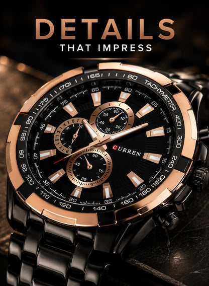 Men's Watch Business Steel Belt Quartz Watch