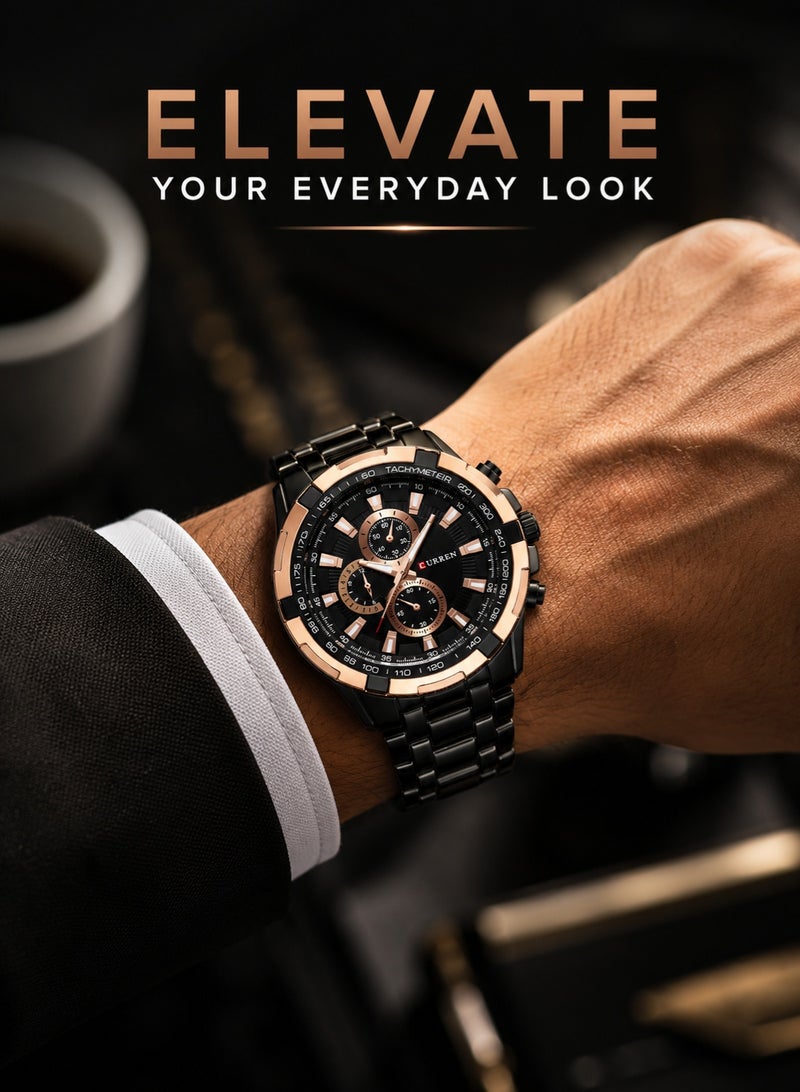 Men's Watch Business Steel Belt Quartz Watch